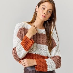 Francescas Ariee Colorblock Chenille Sweater - Size Medium